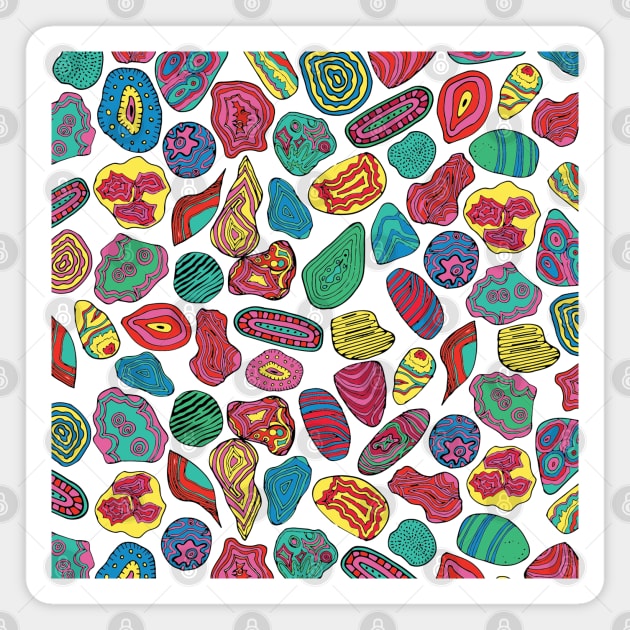 Gems, crystal stones pattern-Kika Magnet by Kika Lievano